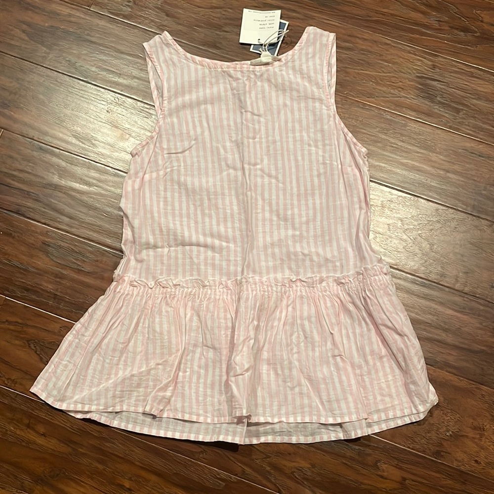 Pink and white striped tank top